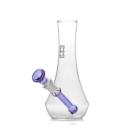 Hemper Flower Vase Bong in Purple, 7" Compact Design, Front View on White Background