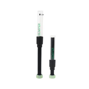 Hemper Glass Blunt Hand Pipes, 4" Borosilicate with Grommet Joint, Front and Side Views