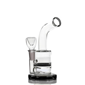Hemper Honeycomb Rig in Black - Borosilicate Glass Dab Rig with Honeycomb Percolator - Front View