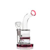 Hemper Honeycomb Rig in Pink, 6" Borosilicate Glass Dab Rig with Honeycomb Percolator, Front View