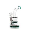Hemper Honeycomb Rig in Teal - 6" Borosilicate Glass Dab Rig with Honeycomb Percolator - Front View