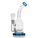 Hemper Inline Rig in Blue, 7" Quartz Dab Rig with In-Line Percolator, Front View