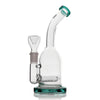 Hemper Inline Rig in Teal - 7" Quartz and Titanium Dab Rig with In-Line Percolator