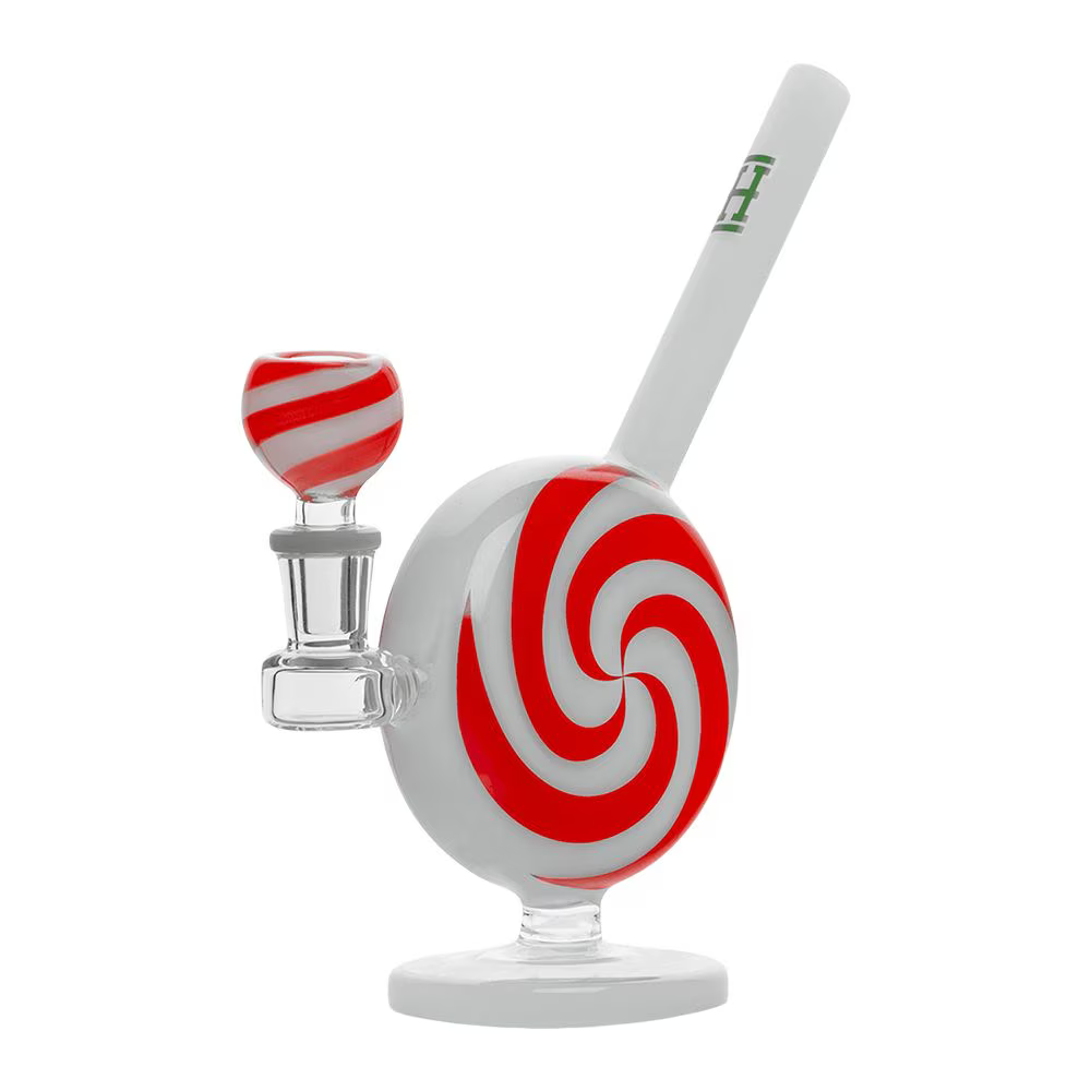 Hemper Jollypop Candy Cane Glass Water Pipe | 6.75" | 14mm F