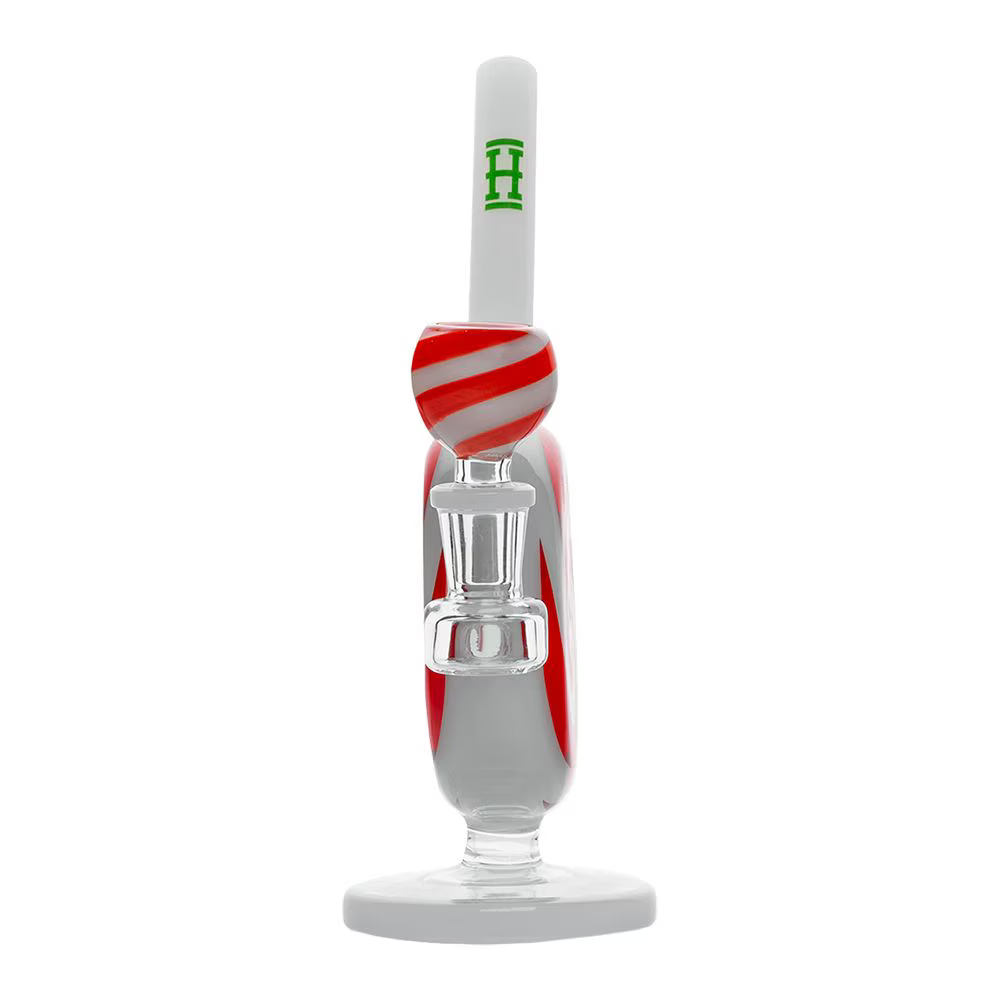 Hemper Jollypop Candy Cane Glass Water Pipe | 6.75" | 14mm F