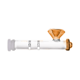 Hemper Luxe Diamond Hand Pipe in Orange, 5" Borosilicate Glass, Front View on White Background