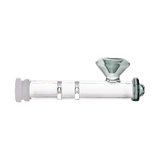 Hemper Luxe Diamond Hand Pipe in Smoke, 5" Borosilicate Glass, Side View on White