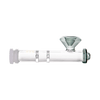 Hemper Luxe Diamond Hand Pipe in Smoke, 5" Borosilicate Glass, Side View on White