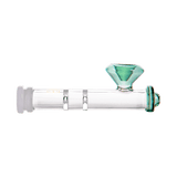 Hemper Luxe Diamond Hand Pipe in Teal, 5" Borosilicate Glass, Front View on White Background
