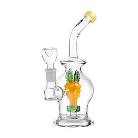 Hemper Pineapple Water Pipe V2, 7" Tall, 14mm Female Joint, Borosilicate Glass, Front View