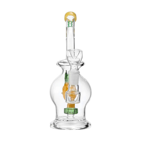 Hemper Pineapple Water Pipe V2, 7" tall, 14mm female joint, borosilicate glass, front view on white background