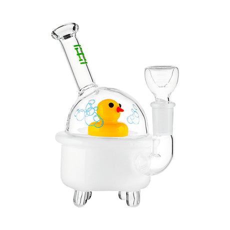 Hemper Rubber Ducky Water Pipe, 6" Borosilicate Glass Bong, Front View