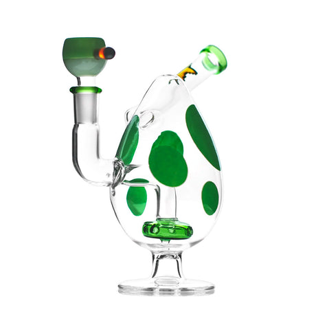 Hemper Spotted Egg Water Pipe, 6" Borosilicate Glass, 14mm Female Joint, Front View