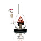 Hemper Strawberry Drip Bong with deep bowl, black accents, 10" height, front view on white background