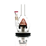 Hemper Strawberry Drip Bong in black, 10" height, front view on white background
