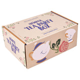 Hemper Tea Cup Water Pipe packaging box with floral and teacup graphics, top view