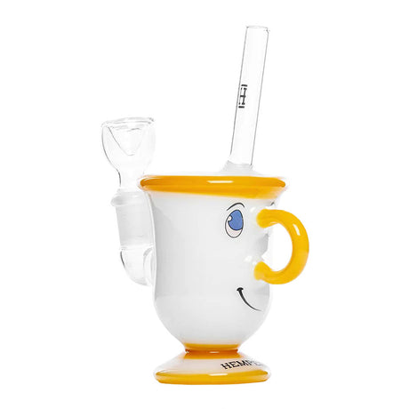 Hemper Tea Cup Water Pipe with Showerhead Percolator, 14mm Female Joint, Front View on White