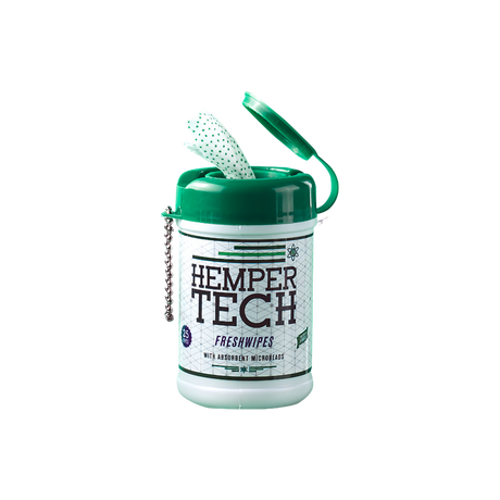 Hemper Tech Freshwipes Bucket with Alcohol Wipes for Cleaning, Front View on White Background