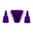 Hemper Tech purple cleaning plugs and caps for bongs and pipes, front view on white background