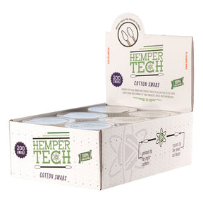 Hemper Tech Dual Tip Cotton Swab 6pc Display Box, 200 Pack for Dab Rig Cleaning