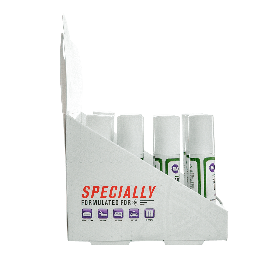 Hemper Tech Odor Eliminator Spray three-pack front view on white background