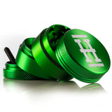Hemper Travel Aluminum Grinder 4 Piece in Green, compact and portable design, front view on white background