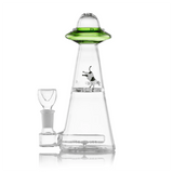 Hemper UFO Vortex Bong in Green with In-Line Percolator and 14mm Joint - Front View