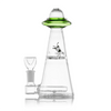 Hemper UFO Vortex Bong in Green with In-Line Percolator and 14mm Joint - Front View