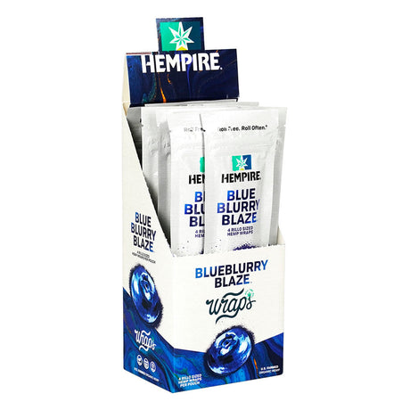 Hempire Hemp Wraps 4-Pack Blueblurry Blaze in 15pc Display Box, Organic Hemp Blunt Wraps