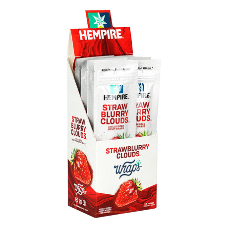 Hempire Strawblurry Clouds Hemp Wraps Display Box, 4-Pack Organic Blunt Wraps, Front View