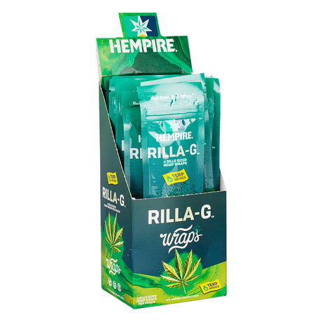 Hempire Terpene Infused Hemp Wraps, 4-pack display, Rilla-G variant, organic blunt wraps