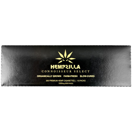 Front view of Hempzilla Premium Hemp Cigarettes 10 Pack with CBD, organically grown in the USA