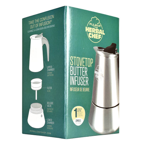 Herbal Chef Stove Top Butter Infuser by Herbal Chef, steel material, front view on white background