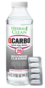 Herbal Clean QCarbo20 Clear 20oz Detox Drink - Cranberry Raspberry Flavor Front View