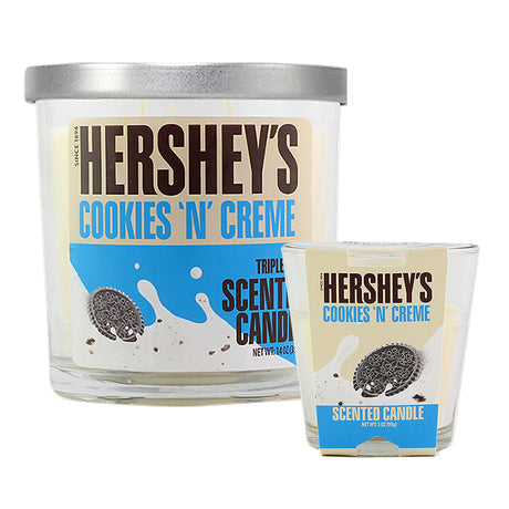 Hershey's Cookies 'N' Creme Scented Candle, 8" Tall, White Soy Wax, USA Made