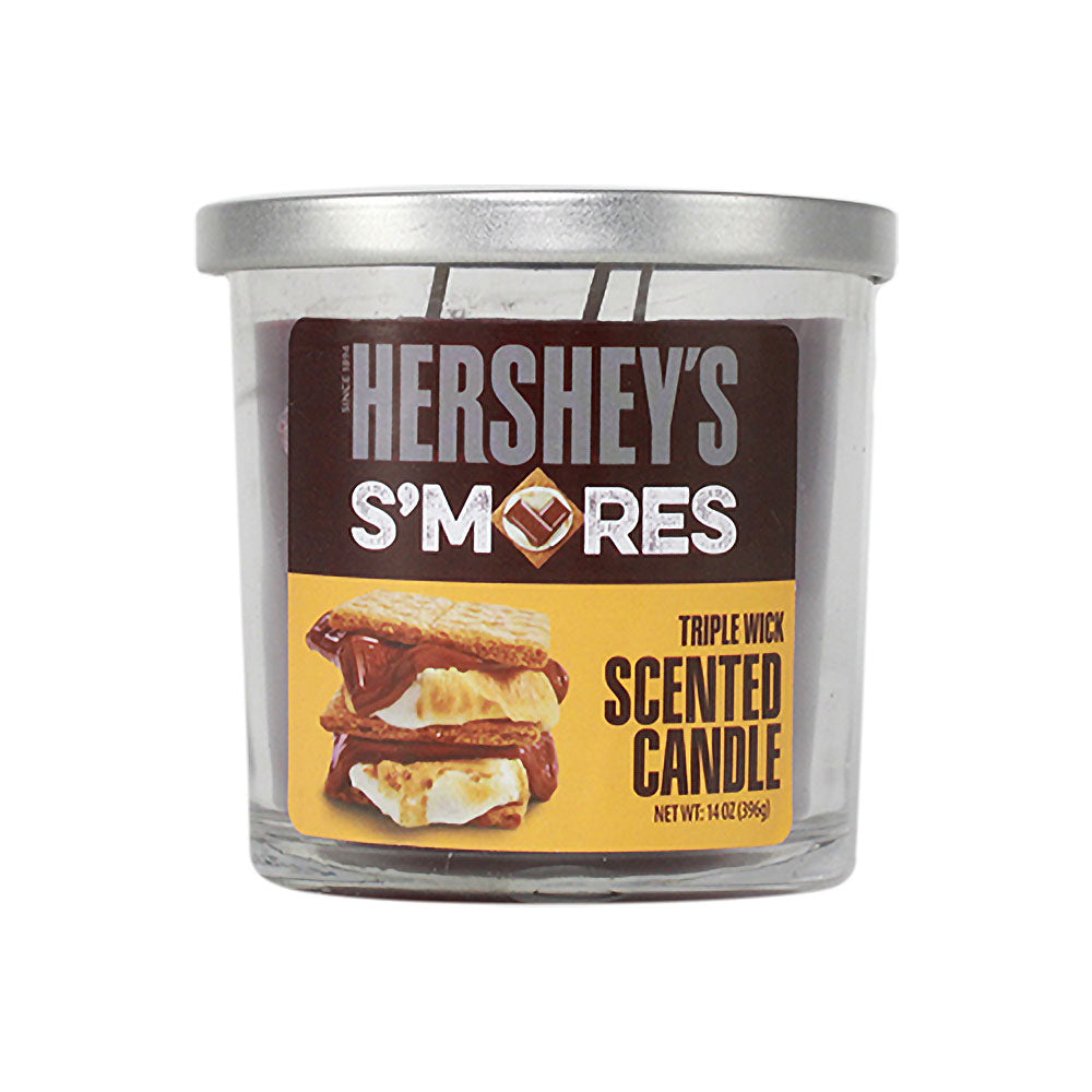 Hershey's S'mores Scented Candle, Triple Wick, Soy Wax Blend, 4" Height - Front View