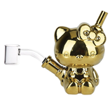 Hey There, Cat Electroplated Glass Dab Rig | 4.5" | 14mm F