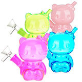 Hey There Kitty Glass Water Pipe | 4" | 14mm F | Colors Vary