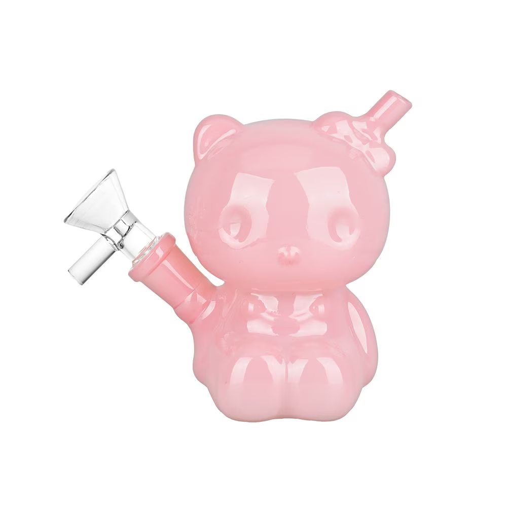 Hey There Kitty Glass Water Pipe | 4" | 14mm F | Colors Vary