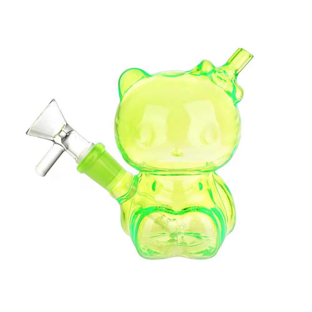 Hey There Kitty Glass Water Pipe | 4" | 14mm F | Colors Vary