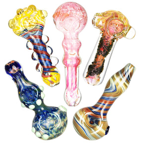 Assorted High End Spoon Pipes - 20 Pack, Borosilicate Glass, Portable Design