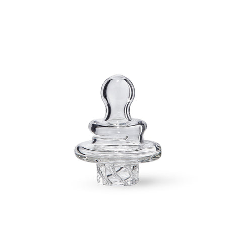 High Five Airflo Carb Cap for Dab Rigs, Clear Borosilicate Glass, Front View