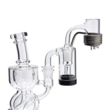 High Five ClaimSaver Glass Adapter Curved for E-Nail, Borosilicate Side View