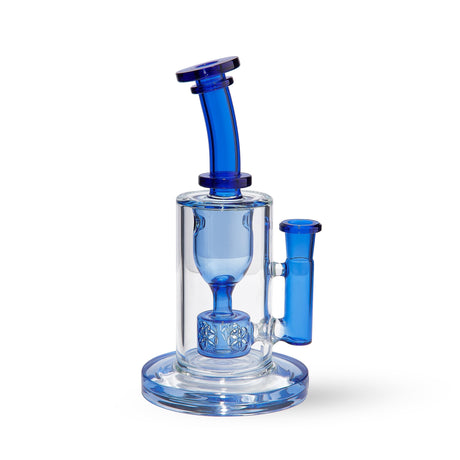 High Five Cloud Cover Torus Dab Rig in Blue with 90 Degree Joint and Titanium E-Nail Side View