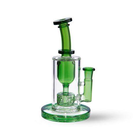 High Five Cloud Cover Torus Dab Rig in Green with Titanium E-Nail, 90 Degree Joint, Front View