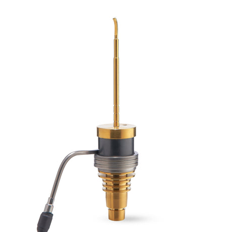 High Five Gold Flat Tip Carb Cap for Dab Rigs, Titanium Build, Angled Side View