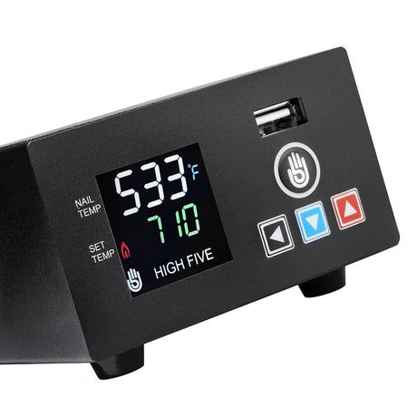 High Five LCD E-Nail for Concentrates with Digital Temperature Display, Side View