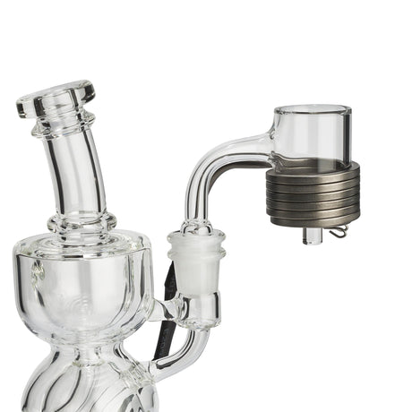 High Five LCD E-Nail with Quartz E-Banger Kit for concentrates, side view on white background