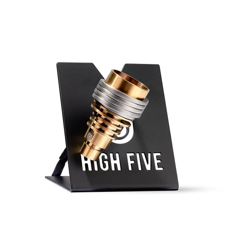 High Five MICRO E-Nail with Titanium Nail Kit on display stand, portable design for concentrates