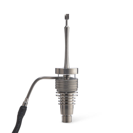 High Five Silver Multi Tip Carb Cap for Dab Rigs, Titanium, Side View on White Background